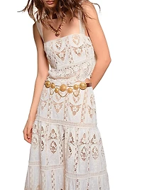 Micaela Casablanca Embroidered Crop Top