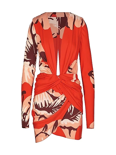 Micaela Gangaway Floral Jersey Minidress