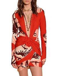 Micaela Gangaway Floral Jersey Minidress
