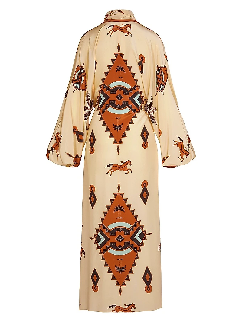 Micaela Ollantay Geometric Silk Wrap Dress