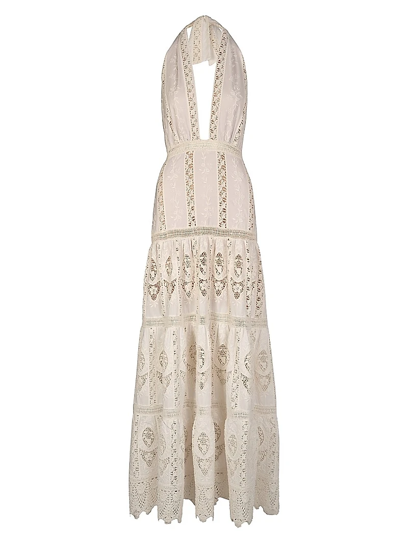 Micaela Luz Tropical Embroidered Maxi Dress