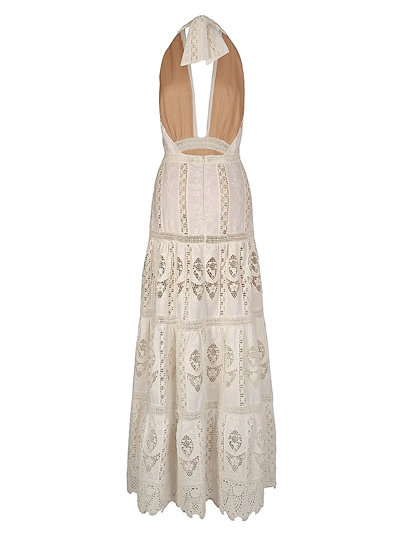 Micaela Luz Tropical Embroidered Maxi Dress
