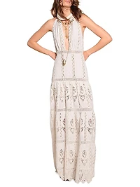 Micaela Luz Tropical Embroidered Maxi Dress