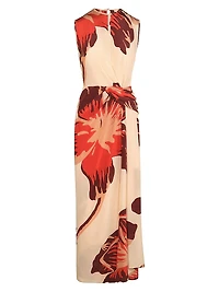 Micaela Odyssey Floral Silk Maxi Dress