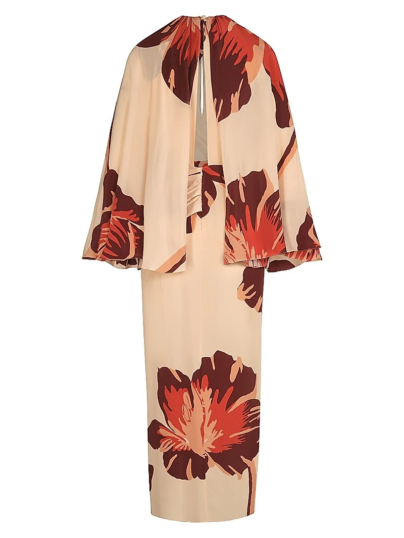 Micaela Odyssey Floral Silk Maxi Dress