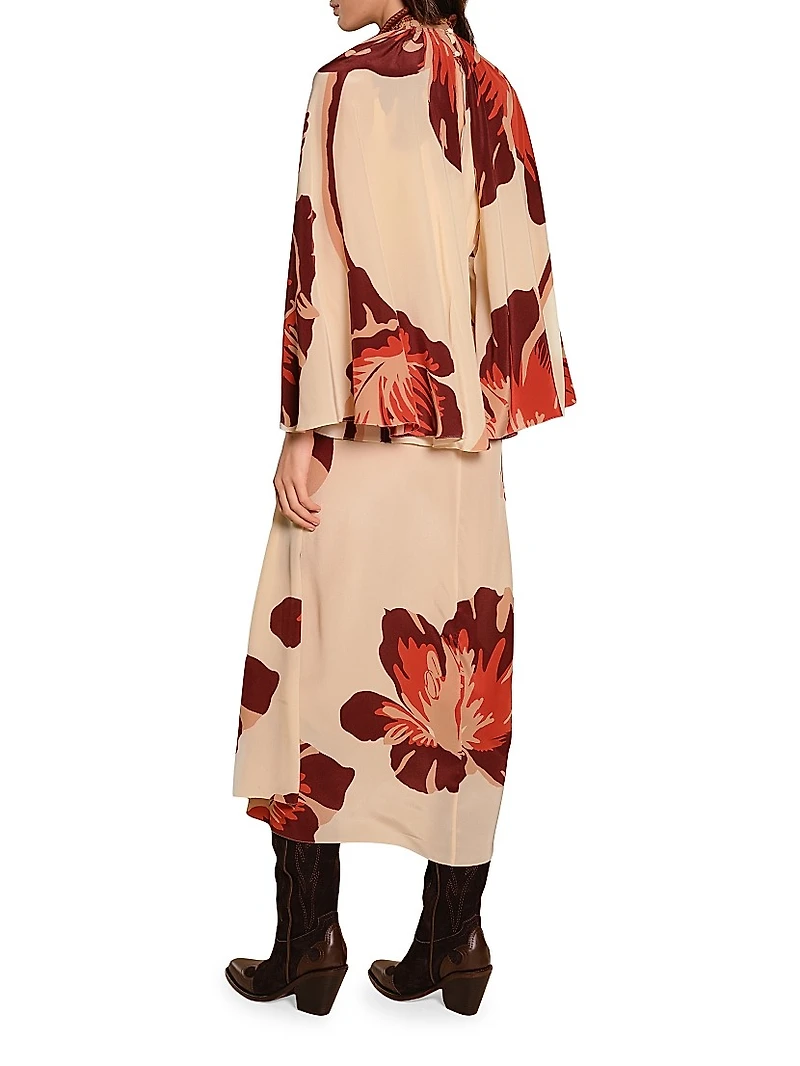 Micaela Odyssey Floral Silk Maxi Dress