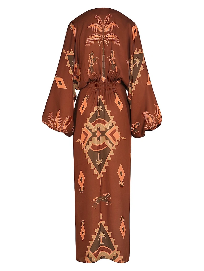 Micaela Sin Fin Printed Silk Maxi Wrap Dress