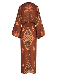 Micaela Sin Fin Printed Silk Maxi Wrap Dress