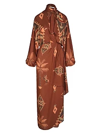 Micaela Sin Fin Printed Silk Maxi Wrap Dress