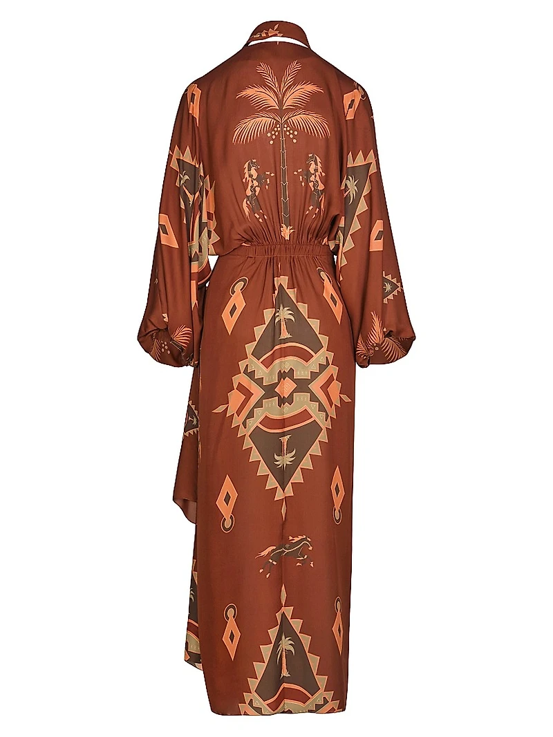 Micaela Sin Fin Printed Silk Maxi Wrap Dress