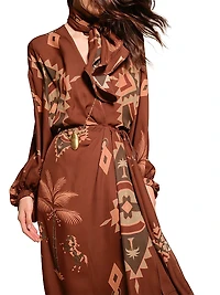 Micaela Sin Fin Printed Silk Maxi Wrap Dress