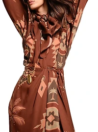 Micaela Sin Fin Printed Silk Maxi Wrap Dress