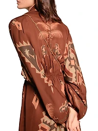 Micaela Sin Fin Printed Silk Maxi Wrap Dress