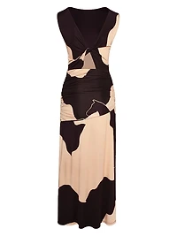 Horizonte Mistico V-Neck Cut-Out Ankle Dress