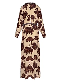 Micaela Adoración Continua Embellished Floral Silk Maxi Dress