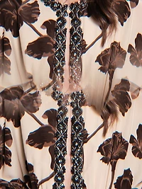 Micaela Adoración Continua Embellished Floral Silk Maxi Dress