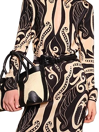 Micaela Libertad Geometric Silk Maxi Dress