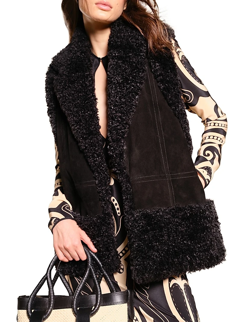 Micaela Libertad Geometric Silk Maxi Dress