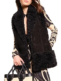 Micaela Libertad Geometric Silk Maxi Dress