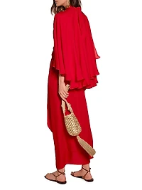 Micaela Cape Town Silk Capelet Maxi Dress