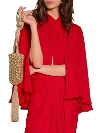 Micaela Cape Town Silk Capelet Maxi Dress