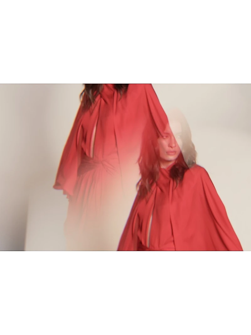 Micaela Cape Town Silk Capelet Maxi Dress