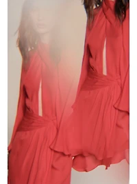 Micaela Cape Town Silk Capelet Maxi Dress