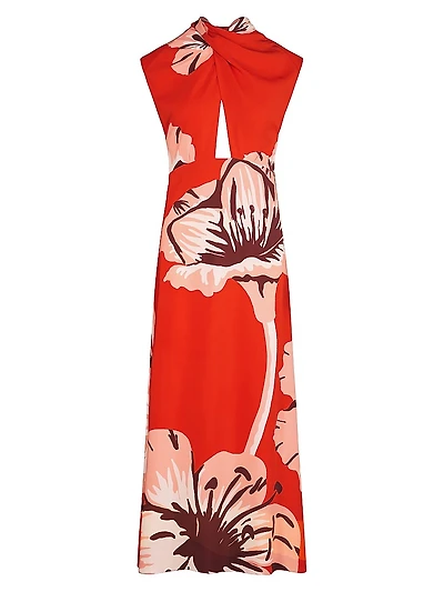 Micaela Al Son De Las Astromelias Floral Midi-Dress