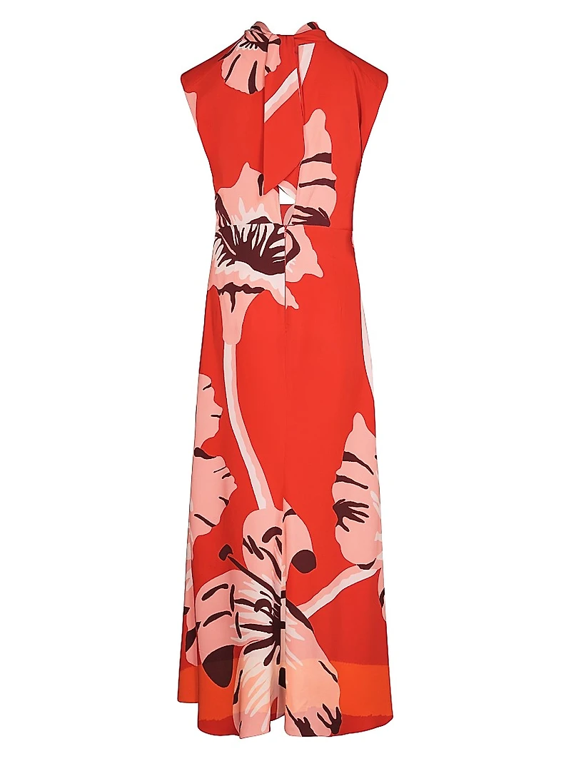 Micaela Al Son De Las Astromelias Floral Midi-Dress