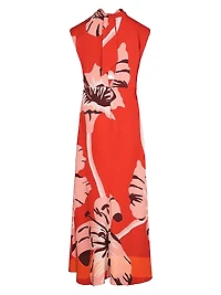 Micaela Al Son De Las Astromelias Floral Midi-Dress