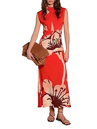 Micaela Al Son De Las Astromelias Floral Midi-Dress