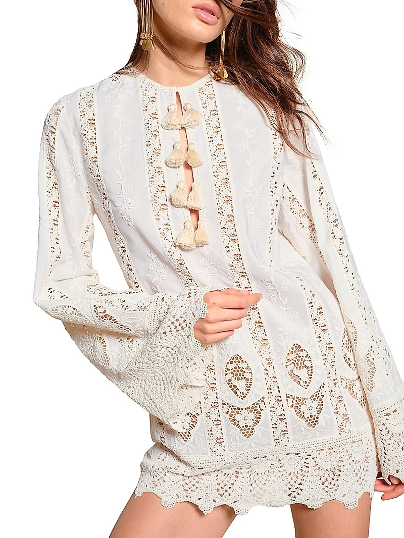 Micaela Vision Seeking Embroidered Minidress