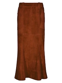 Micaela Sundown Leather Midi-Skirt