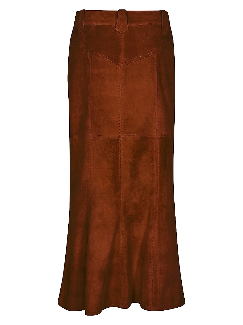 Micaela Sundown Leather Midi-Skirt