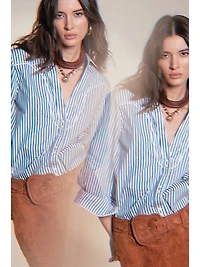 Micaela Sundown Leather Midi-Skirt