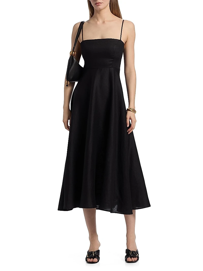 Monette Linen Midi-Dress