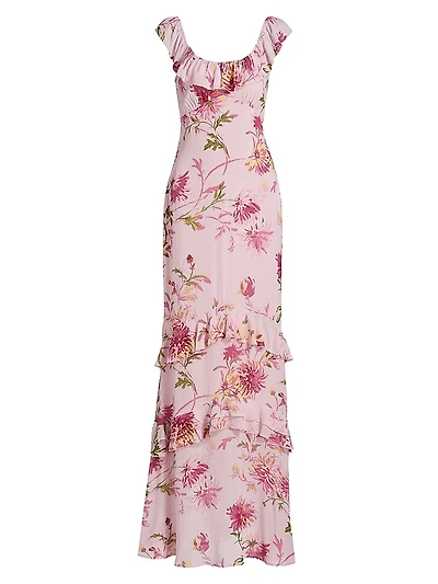 Tripoli Ruffle-Trim Maxi Dress