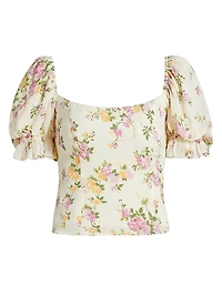 Marin Floral Puff-Sleeve Top