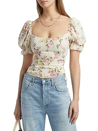Marin Floral Puff-Sleeve Top