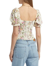Marin Floral Puff-Sleeve Top