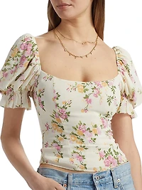 Marin Floral Puff-Sleeve Top