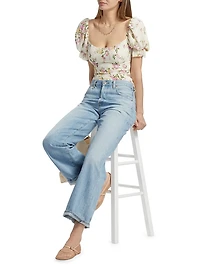 Marin Floral Puff-Sleeve Top