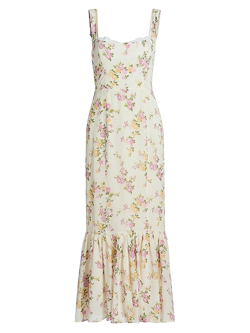 Irisa Floral Flounce Maxi Dress