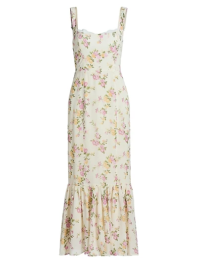 Irisa Floral Flounce Maxi Dress