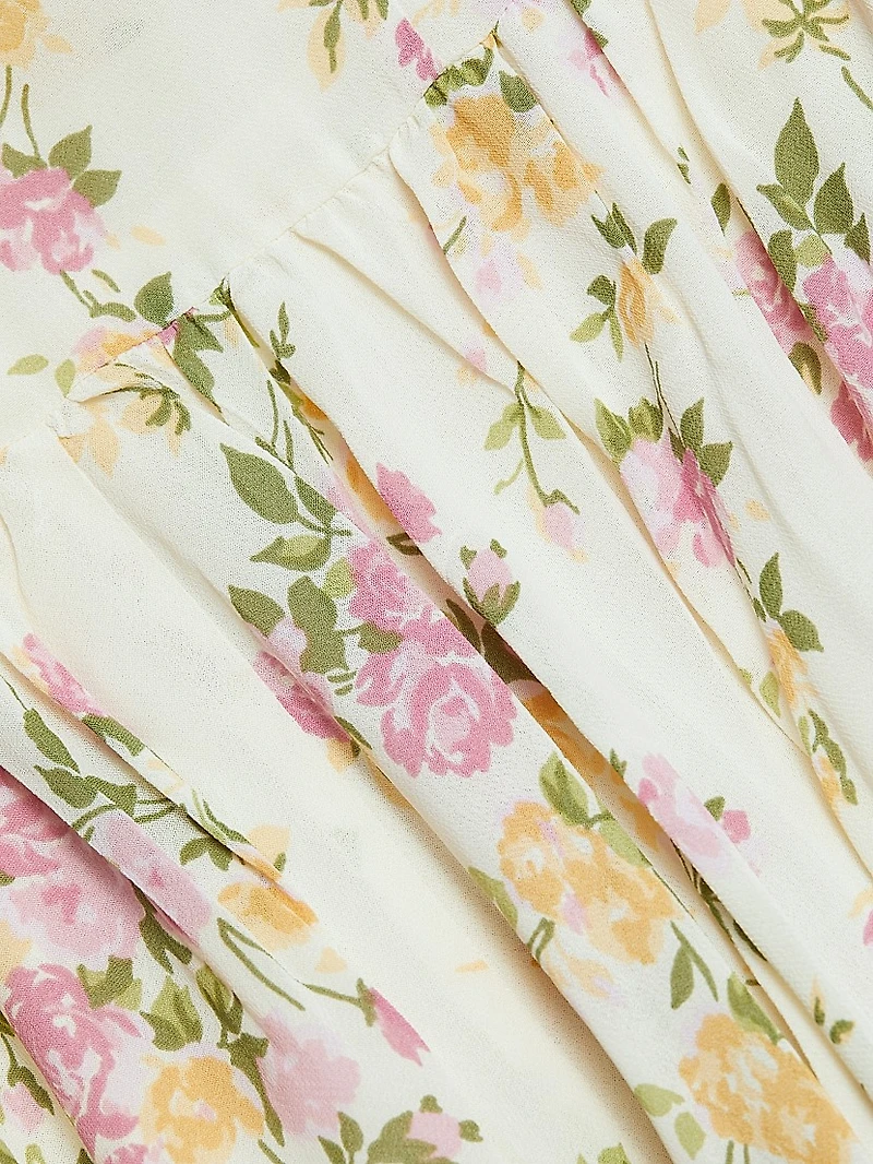 Irisa Floral Flounce Maxi Dress