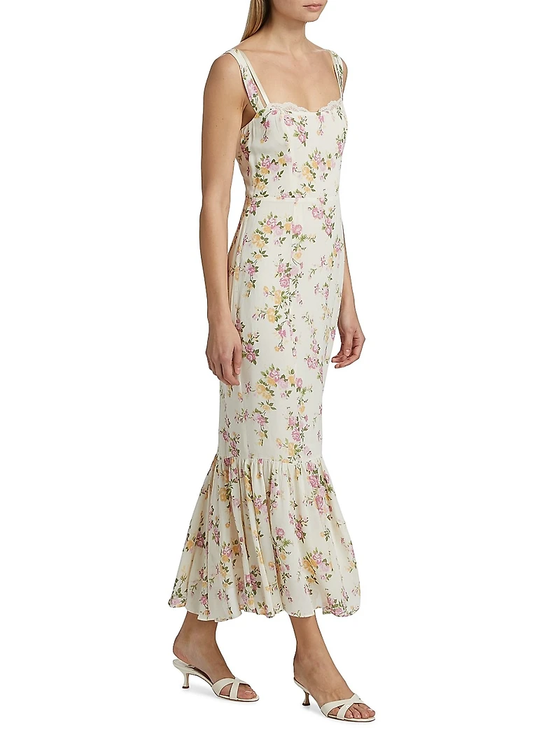 Irisa Floral Flounce Maxi Dress
