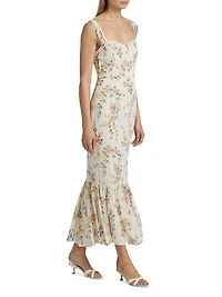 Irisa Floral Flounce Maxi Dress