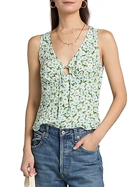 Miri Floral Tie-Front Top