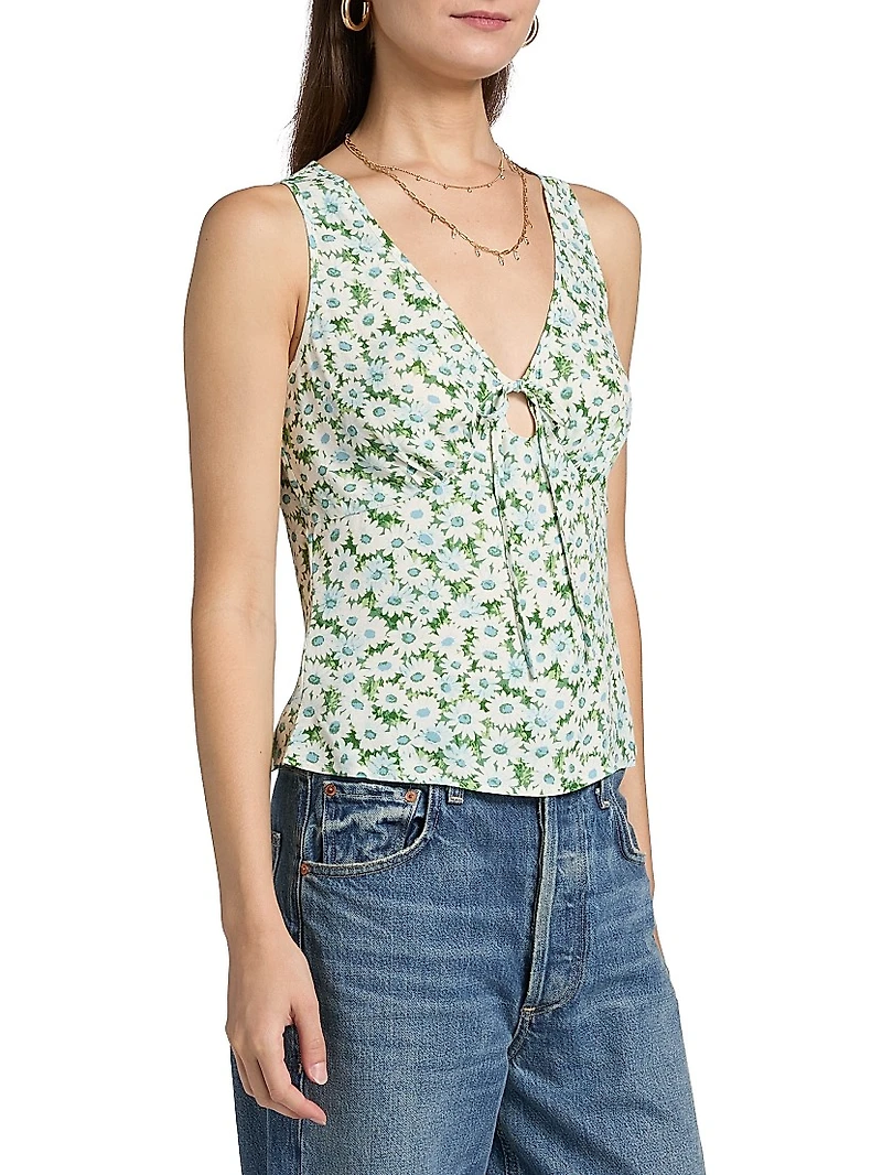 Miri Floral Tie-Front Top