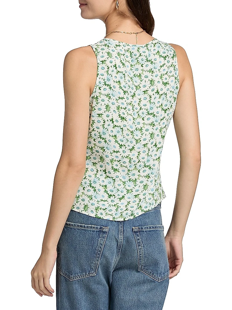 Miri Floral Tie-Front Top
